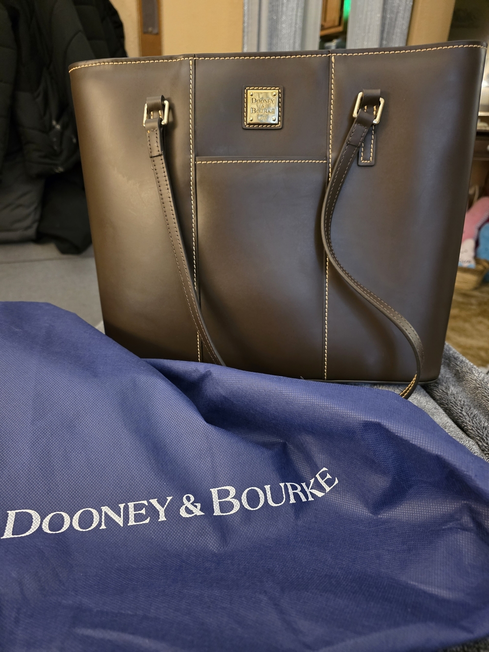 Dooney & Bourke Brown Leather Tote Bag